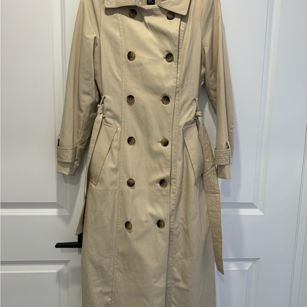 Rachel Zoe Beige Double-Breasted Trench Coat